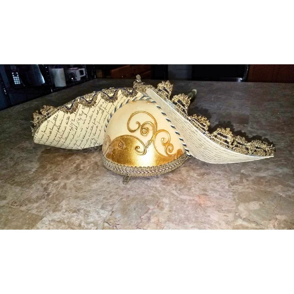Vintage Hand-Crafted Venetian Venezia Masquerade Mask Opera Stick Made in Italy